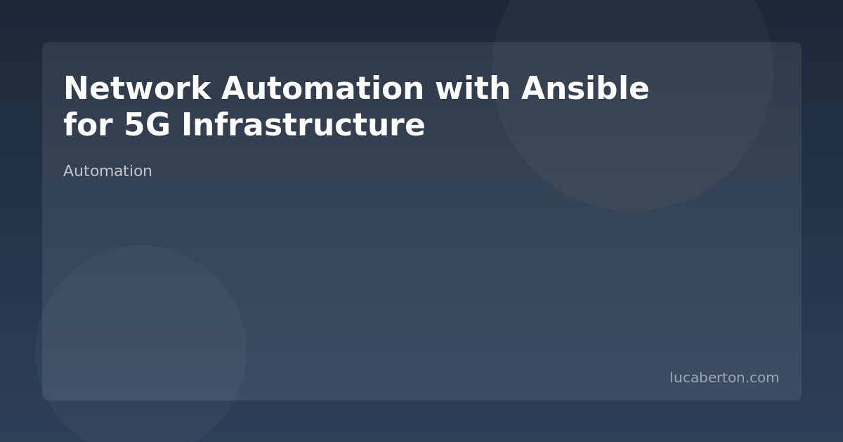 Network automation Ansible 5G