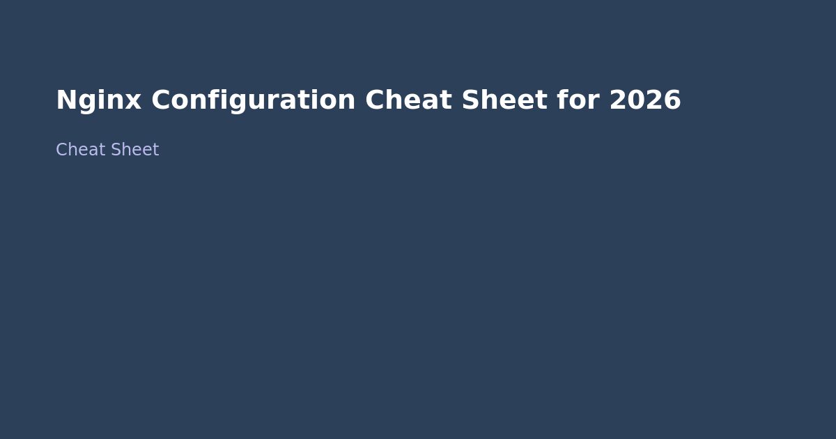 Nginx Configuration Cheat Sheet for 2026