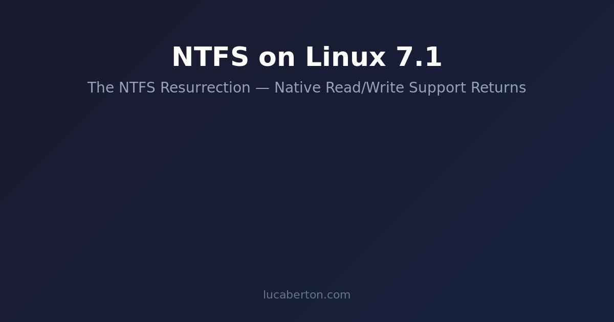 NTFS on Linux 7.1 — the NTFS resurrection