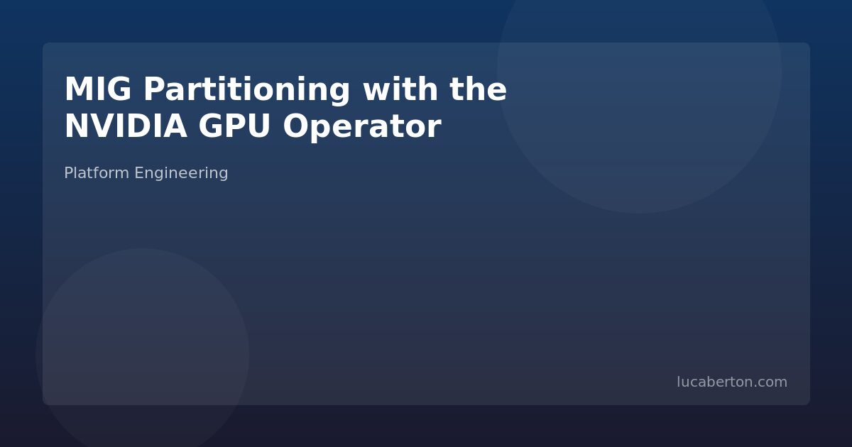 MIG Partitioning with the NVIDIA GPU Operator