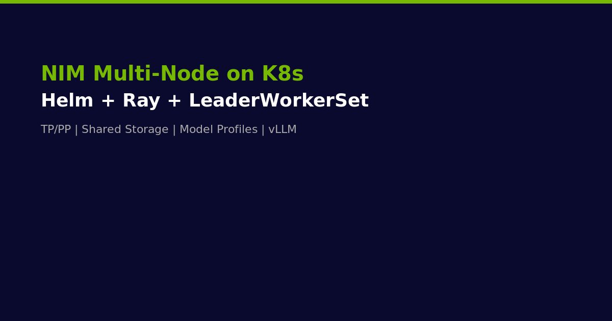 NVIDIA NIM Multi-Node Deployment Helm Kubernetes 2026