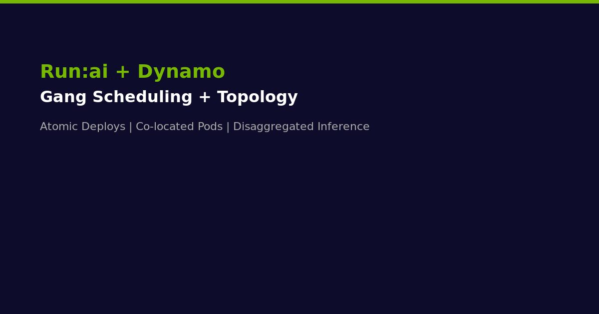 NVIDIA Run:ai Dynamo Gang Scheduling Topology-Aware Inference 2026