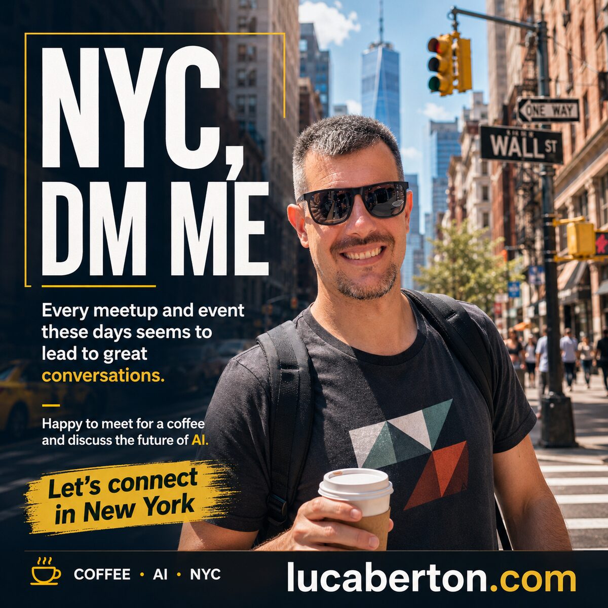 Luca Berton in New York City — coffee and AI conversations