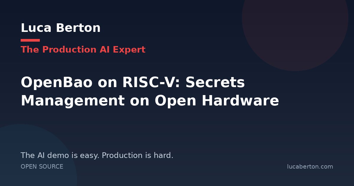 Luca Berton with OpenBao and DeepComputing at the RISC-V booth during Open Source Summit Europe