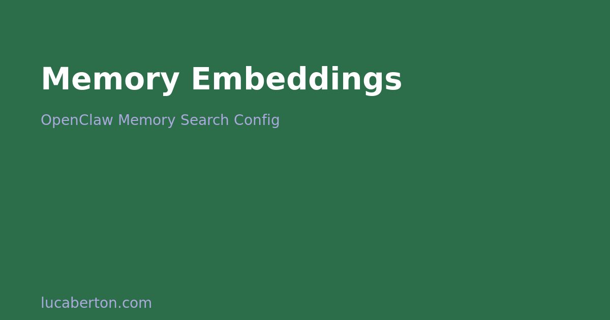 OpenClaw memory search embedding provider configuration