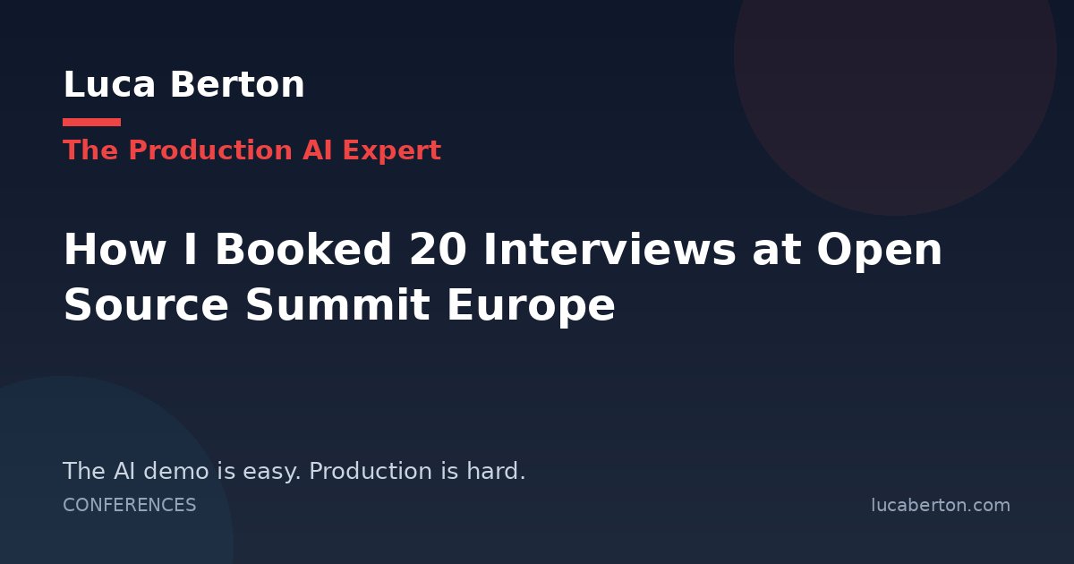 How I Booked 20 Interviews at Open Source Summit Europe