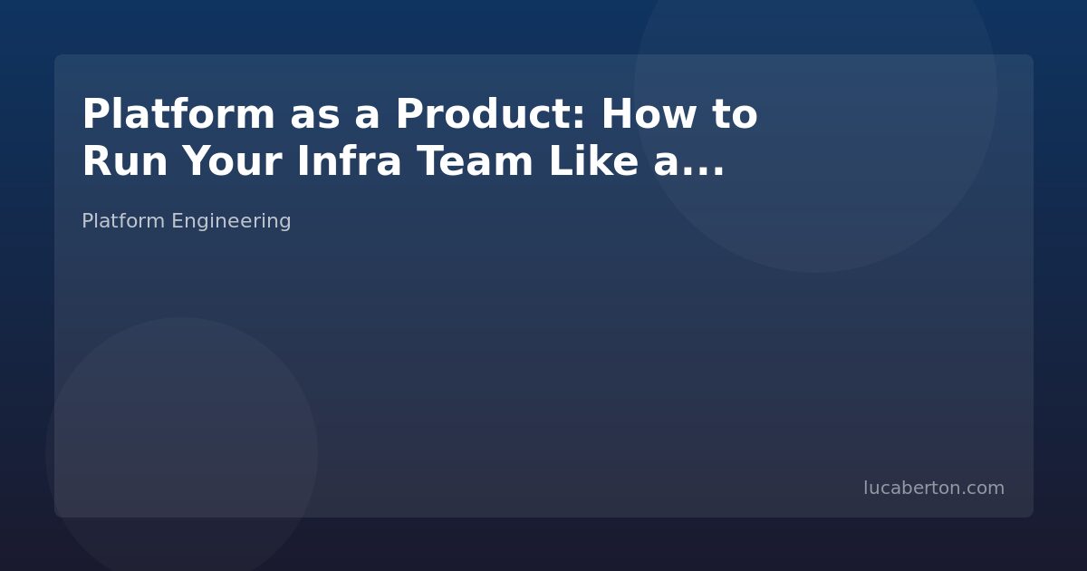 Platform as a product