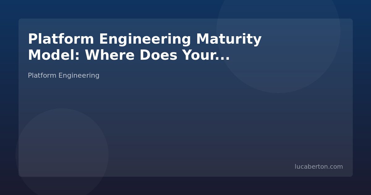 Platform engineering maturity model