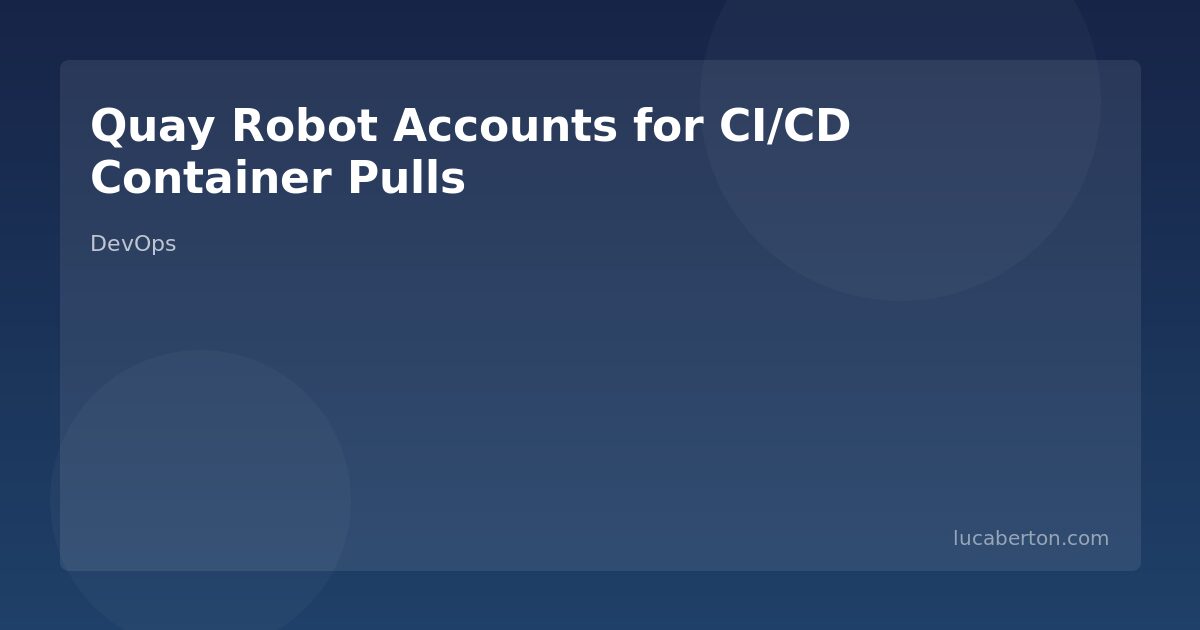 Quay robot accounts for container registries