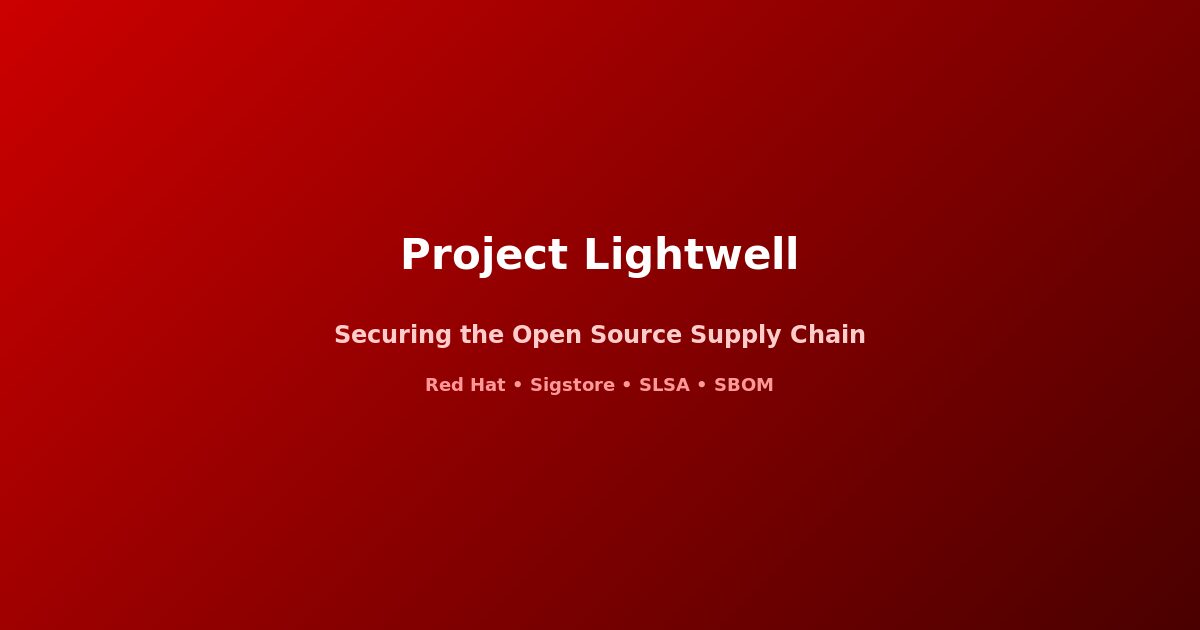 Red Hat Project Lightwell secure open source supply chain
