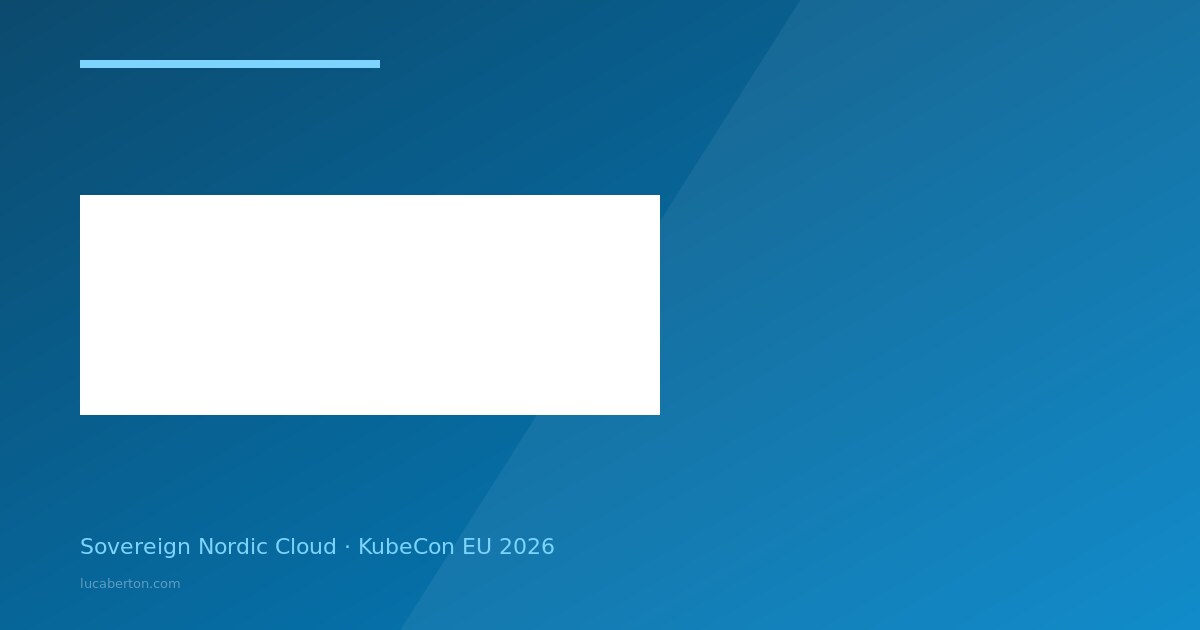 Redpill Linpro sovereign cloud KubeCon EU 2026