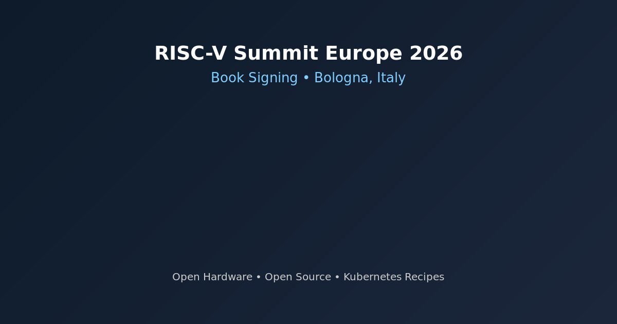 Book signing at RISC-V Summit Europe 2026 in Bologna, Italy