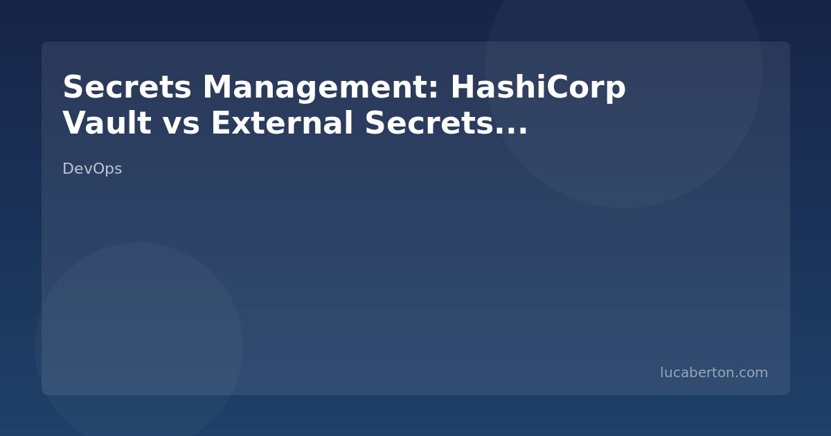 Secrets management Vault ESO