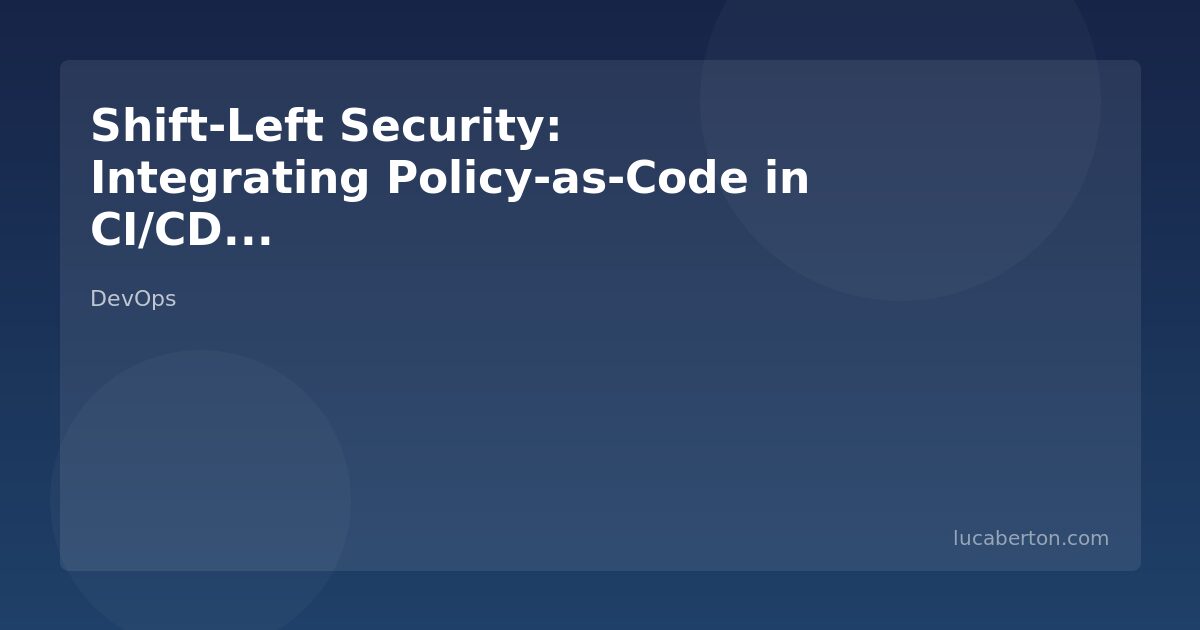 Shift-left security with policy-as-code