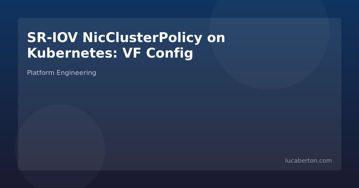 SR-IOV NicClusterPolicy on Kubernetes: VF Config