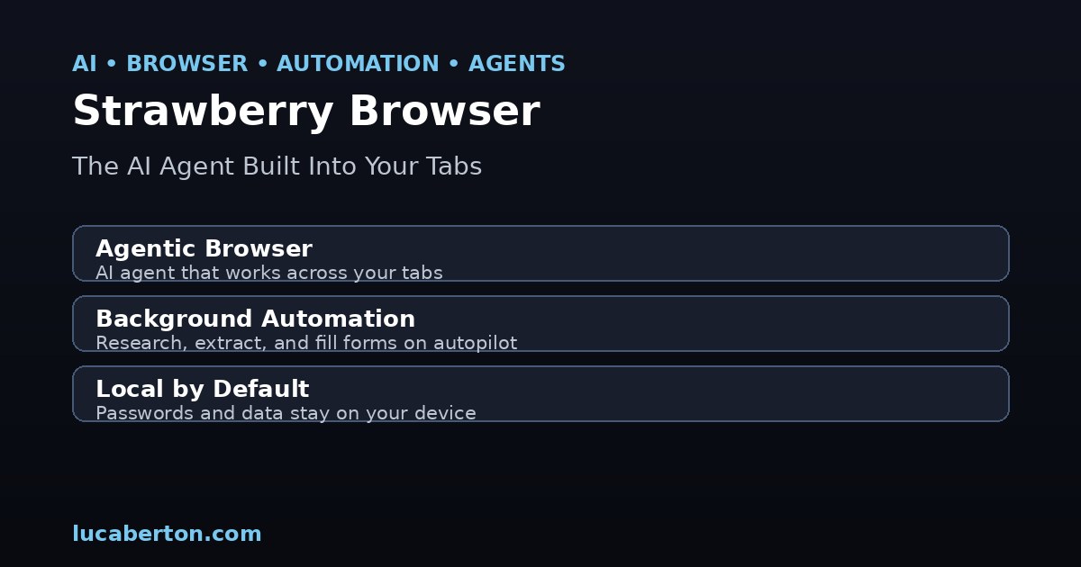 Strawberry Browser: The AI Agent Built Into Your Tabs