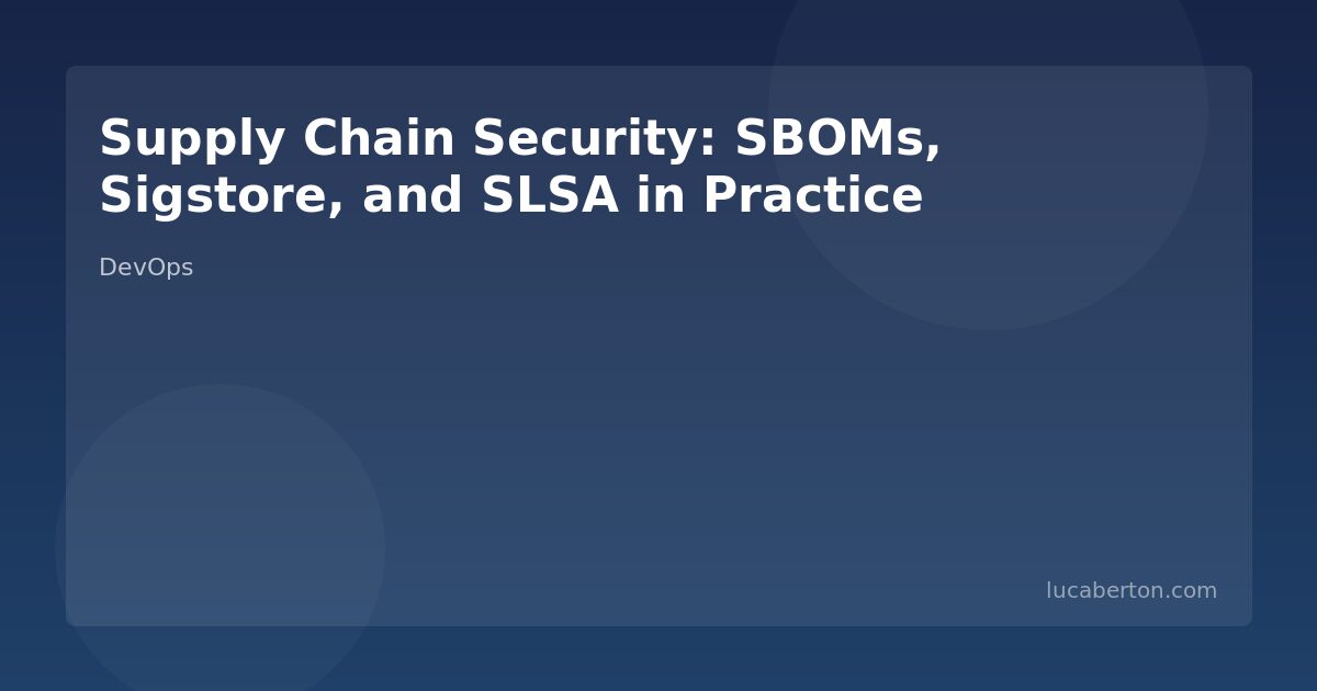 Supply chain security SBOM Sigstore