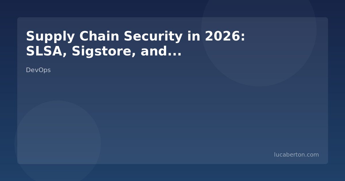 Software supply chain security 2026