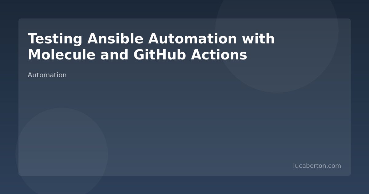 Testing Ansible with Molecule