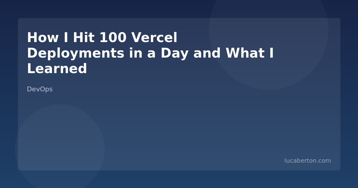 Vercel deployment limit