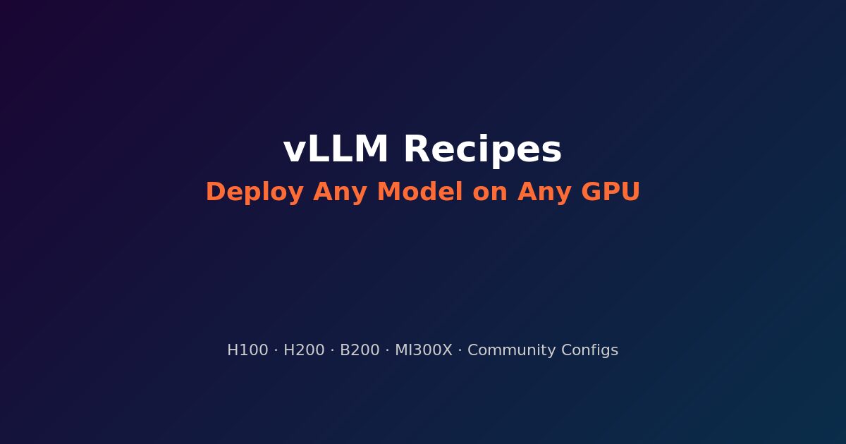 vLLM Recipes — deploy any model on any hardware