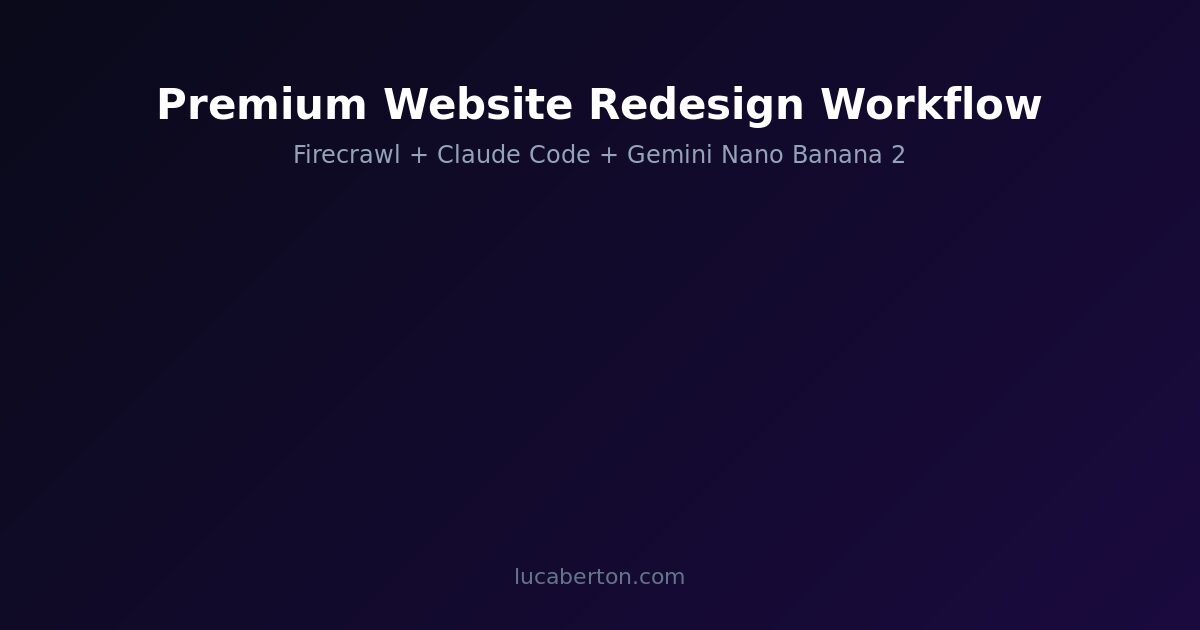 Premium website redesign workflow with Firecrawl, Claude Code, and Gemini